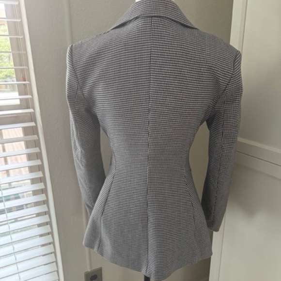 H&M Houndstooth Blazer US 4 Black and White Career Business Casual NWT - Picture 3 of 7
